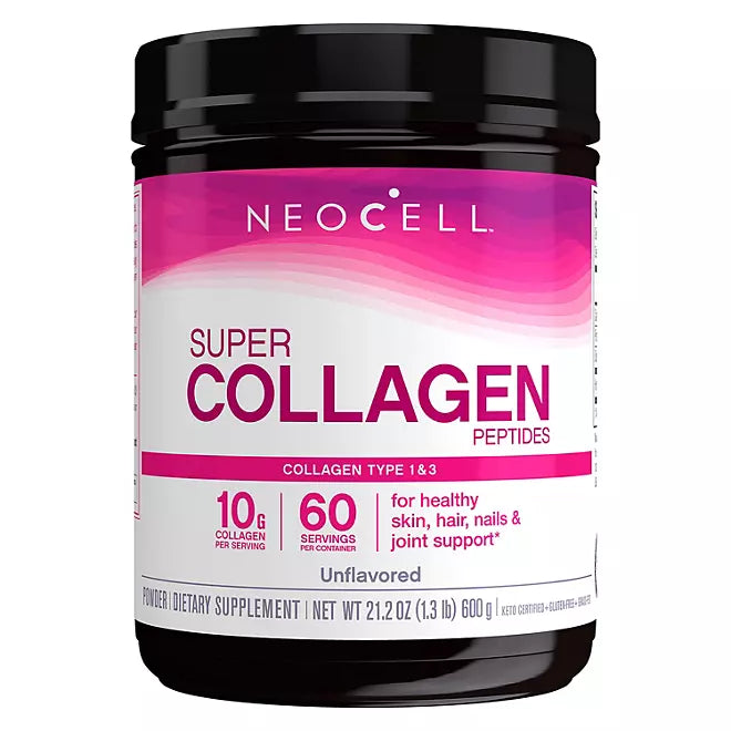 NeoCell Super Collagen Peptides, Unflavored Powder, Collagen Type 1 & 3 (21.2 oz.)