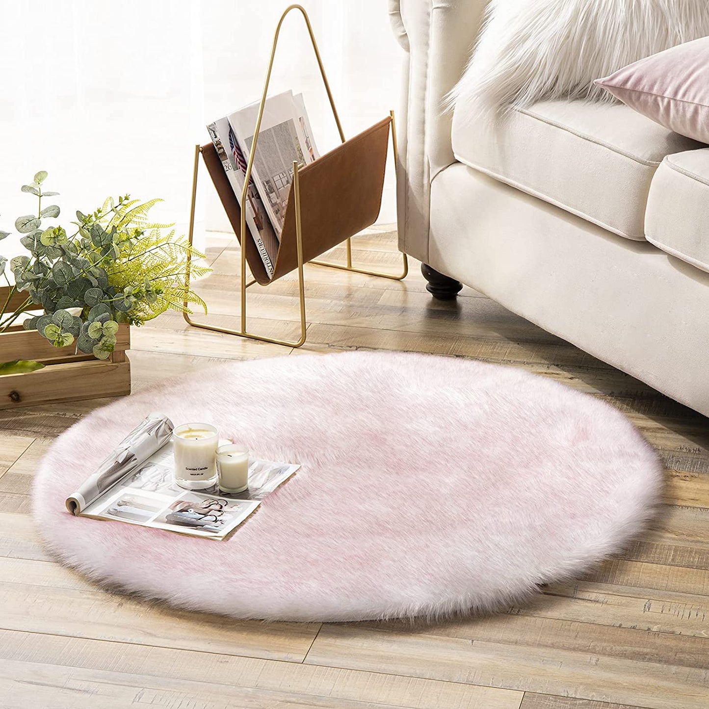 Ultra Soft Faux Rabbit Fur Rug, 2 x 3 Feet