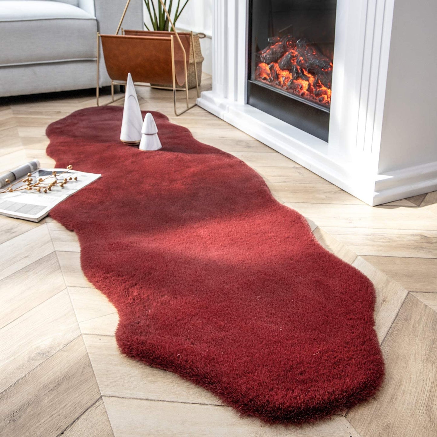 Ultra Soft Faux Rabbit Fur Rug, 2 x 3 Feet