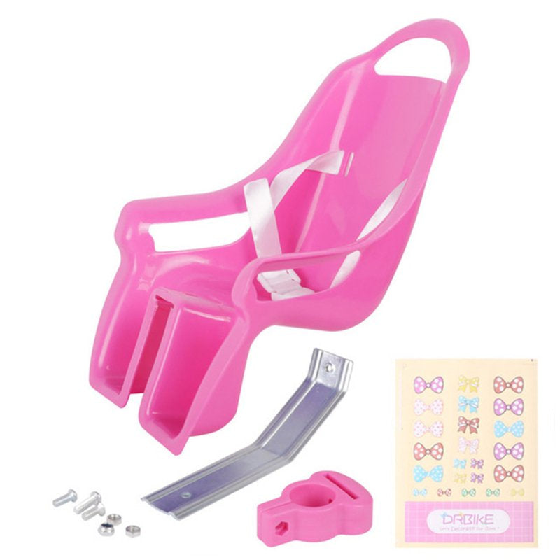 Doll Collection Bike Seat Carrier Baby Dolls Girl Bicycle Scooters Seat Accessories for Dolls Carrying with DIY Sticker