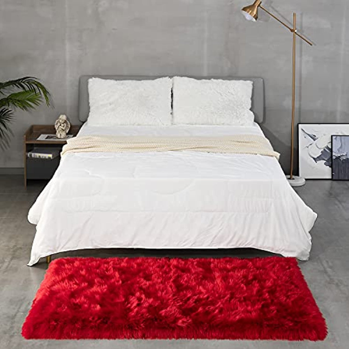 Soft Modern Faux Sheepskin Rug, 3x5 Feet