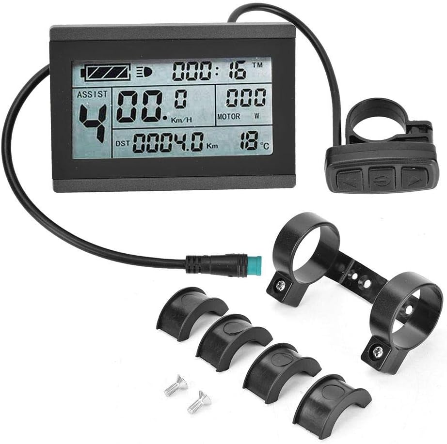 Bicycle Display Meter, Electric Bicycle LCD Display Meter KT-LCD3 3.74 x 2.56 Inch Plastic Electric Bicycle Conversion Kit with Connector