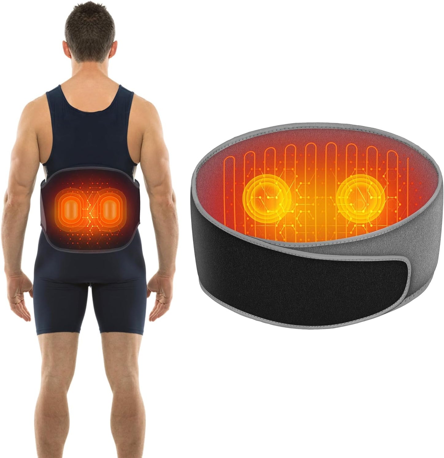 Snailax Heating Pad for Back Pain, Large Heating Pad for Cramps, 6 Heat Setting & 10 Timer Settings, 3 Vibration Modes, Heated Pad with Adjustable Strap, Lower Back Massager, Gifts for Mom, Dad