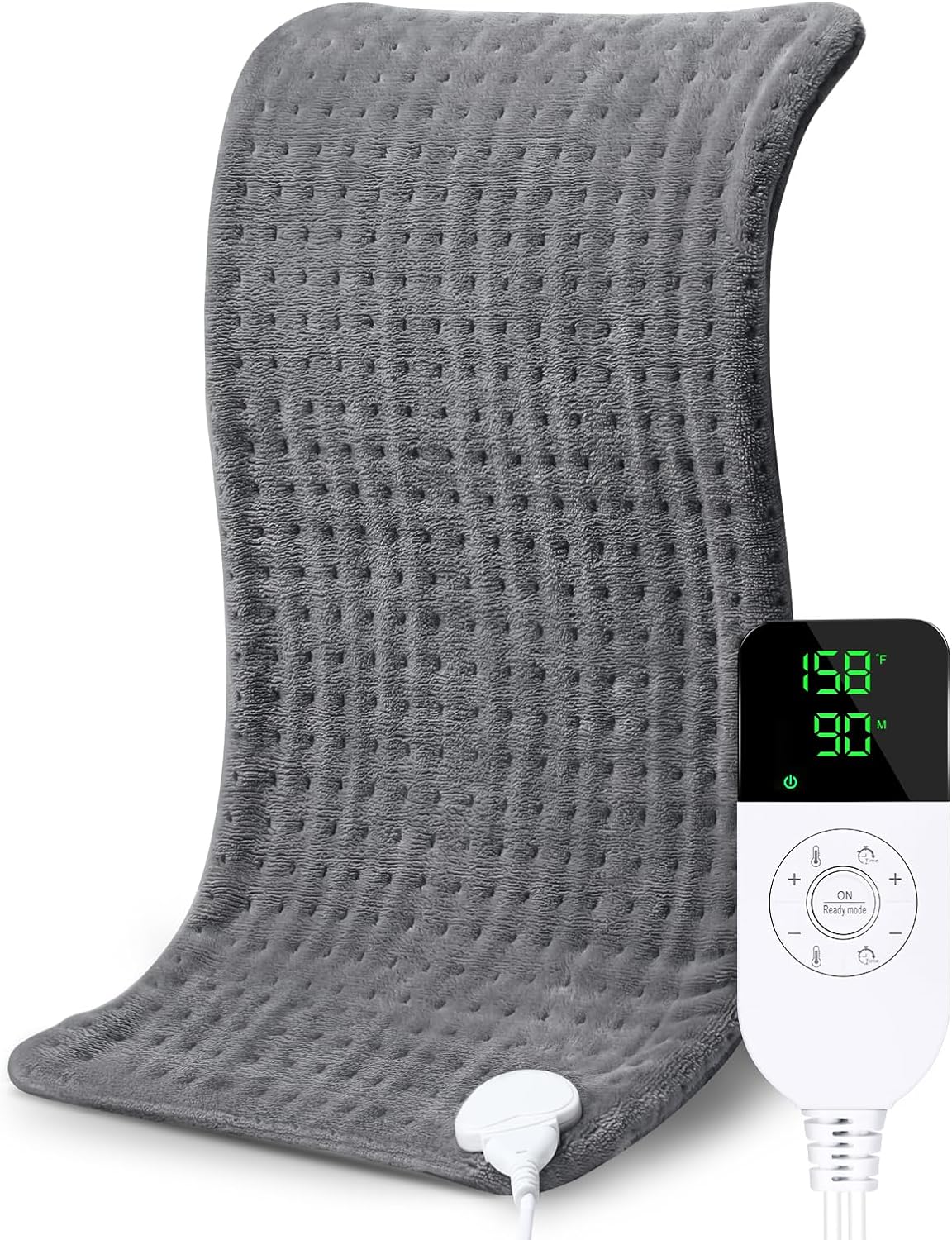 NOWWISH Heating Pad for Back Pain Cramps Relief, Moist Heat Electric Heating Pads with Auto Shut Off, Birthday Gifts for Women Men (Grey, 12"x24")