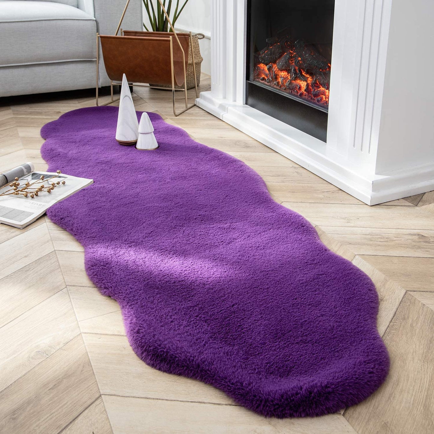 Ultra Soft Faux Rabbit Fur Rug, 2 x 3 Feet