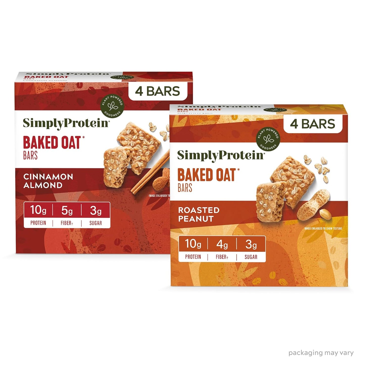 Simply Protein Baked Oat Bars, Variety Pack Breakfast Bars, Gluten Free Vegan Snacks, 8 Count