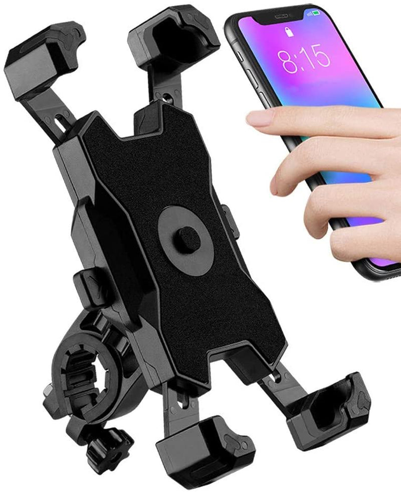 Bike Phone Mount, Easy Install and Quick Release Bicycle -Handlebar Clip for Bicycle Scooter-Motorcycle Handlebar Phone Mount, Bike Phone Holder for Iphone and More 4.7-6.8 Inch Cell Phone (Black)