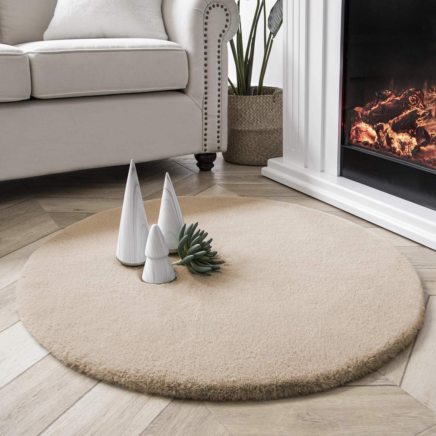 Ultra Soft Faux Rabbit Fur Rug, 2 x 3 Feet