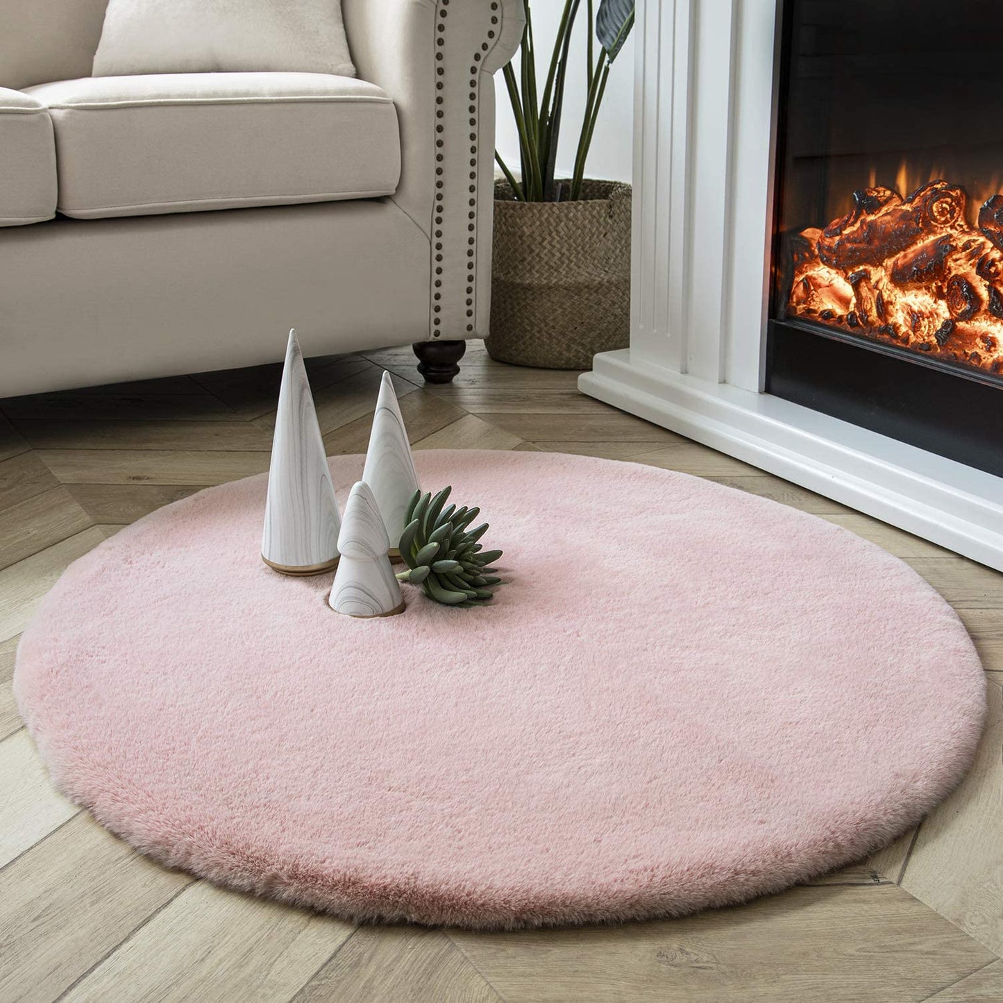 Ultra Soft Faux Rabbit Fur Rug, 2 x 3 Feet