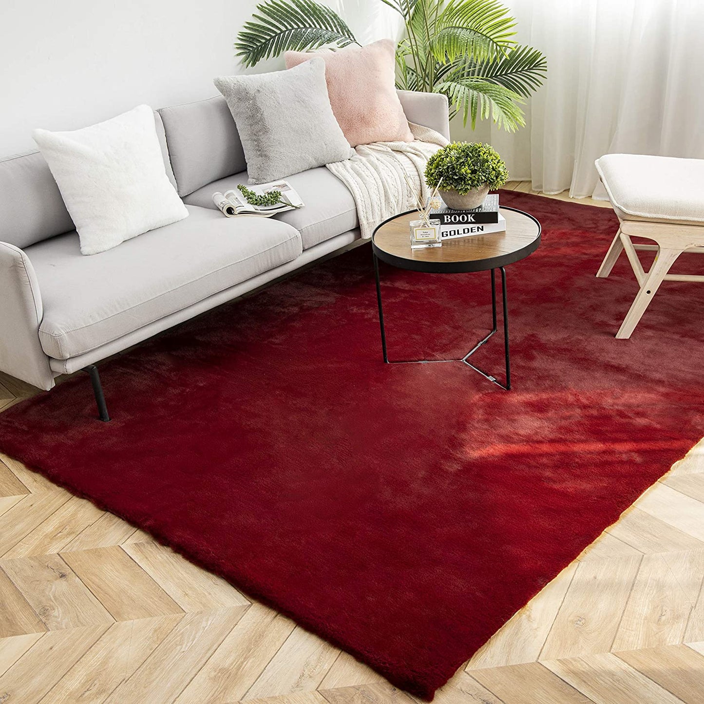 Ultra Soft Faux Rabbit Fur Rug, 2 x 3 Feet