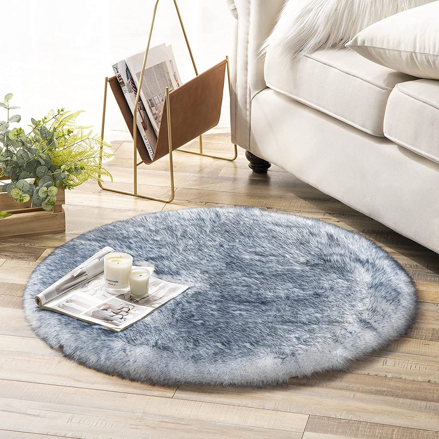 Ultra Soft Faux Rabbit Fur Rug, 2 x 3 Feet