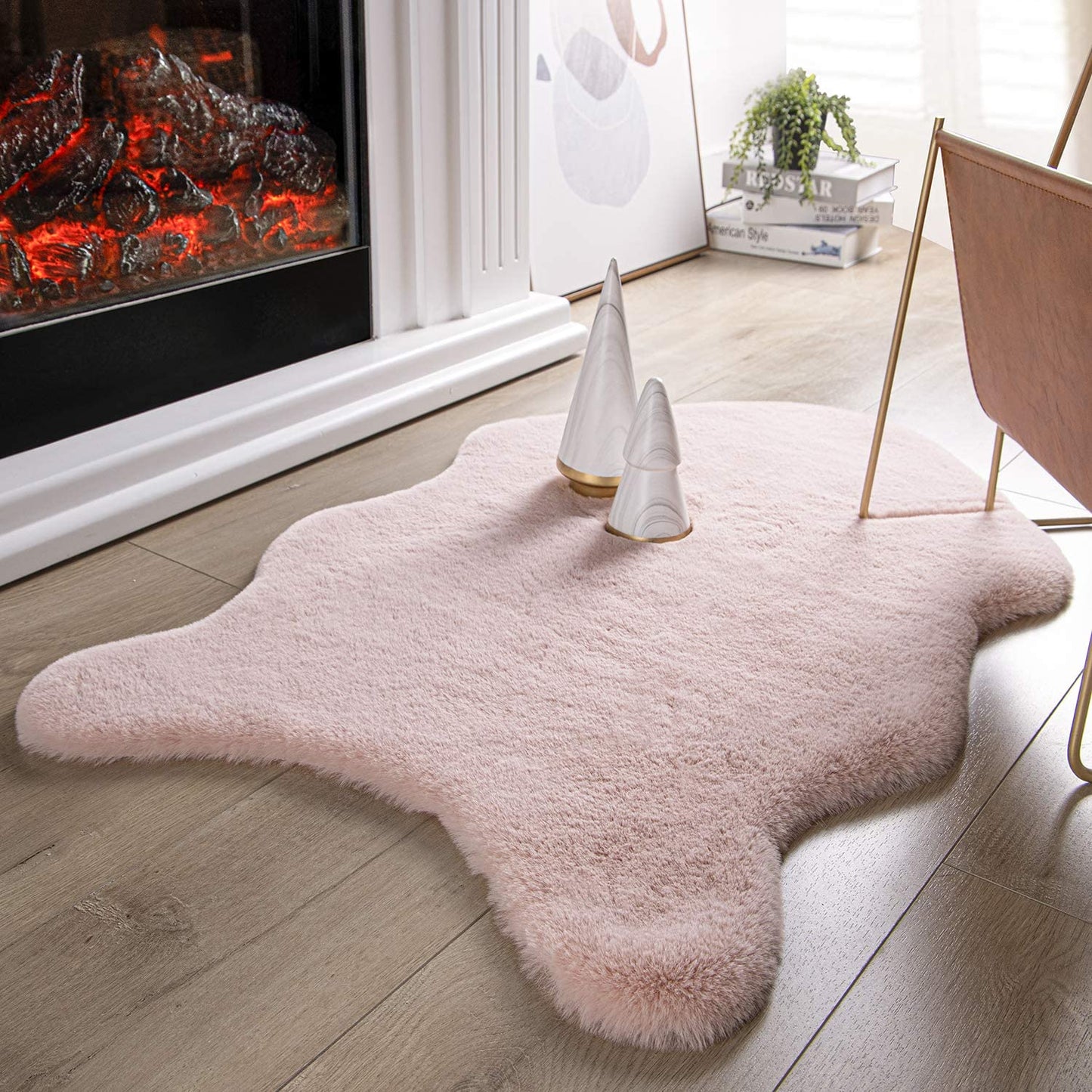 Ultra Soft Faux Rabbit Fur Rug, 2 x 3 Feet