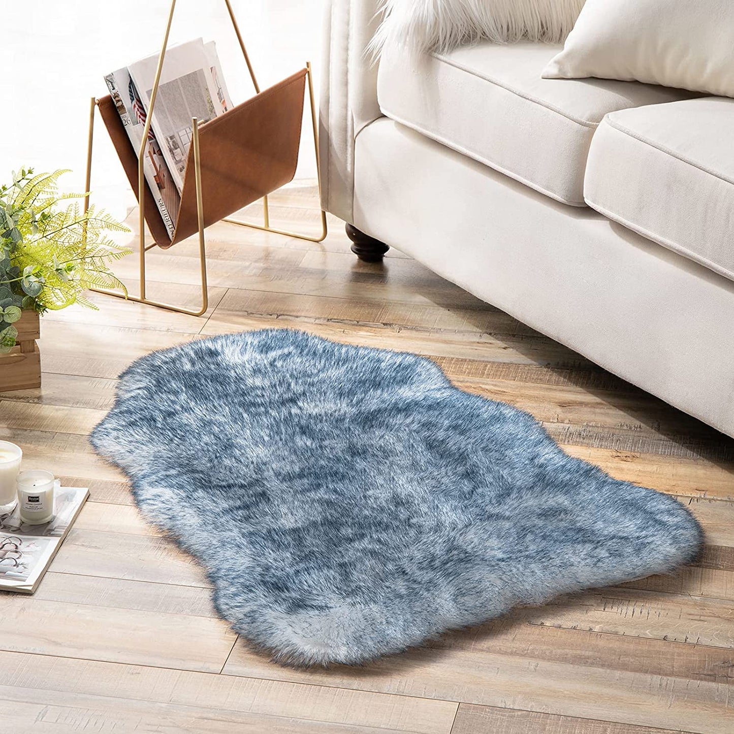 Ultra Soft Faux Rabbit Fur Rug, 2 x 3 Feet