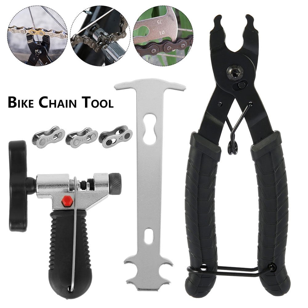 HOTBEST Professional Bike Bicycle Chain Repair Tool Kit Bike Chain Breaker Splitter Hook Plier Bike Chain Removal Tool Chain Wear Indicator Chain Checker
