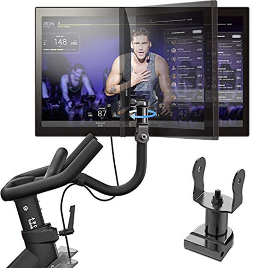Utipef 360 Degree Adjust & Rotate Aviation Aluminum Screen Monitor Adjuster for Peloton Bikes, Dual Pivot Exercise Bike Accessories Monitor Mount Adapter Stand(Not Compatible with Peloton Bike +)