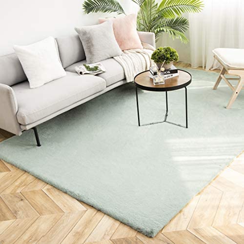 Ultra Soft Faux Rabbit Fur Rug, 2 x 3 Feet