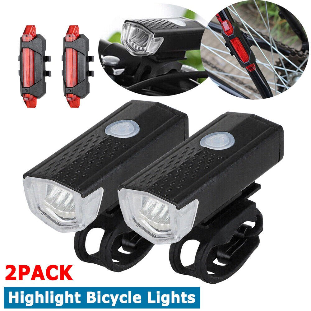 USB Rechargeable Bike Light, Set of 2 700LM Bicycle Bike Lights Accessories for Night Riding, Bike Headlight Rear Light for Adult Kids