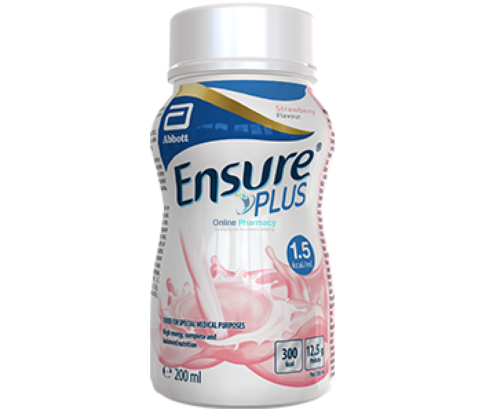 Ensure Plus Strawberry Nutritional Drink Bottle - 200ml / 24 x 200ml Case