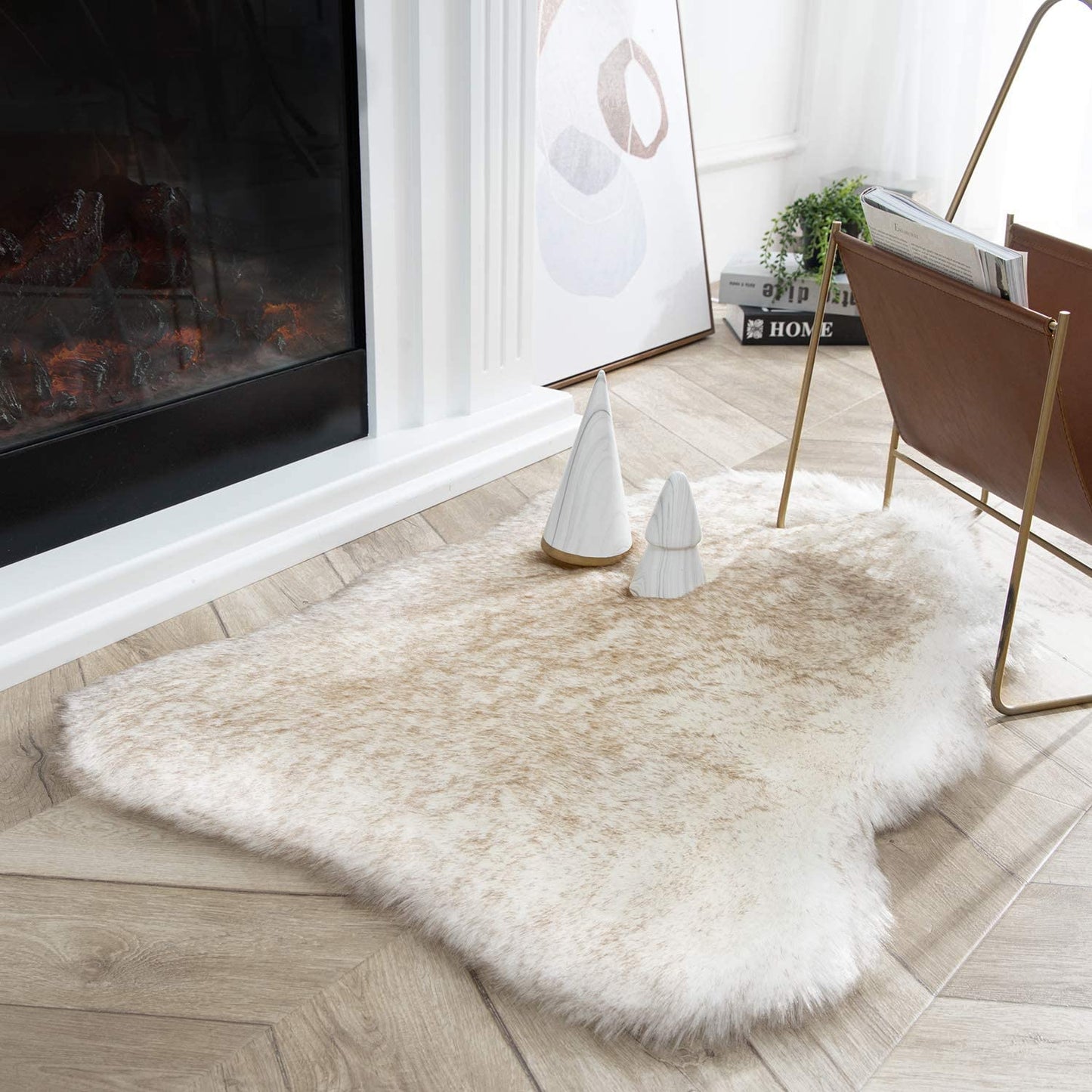 Ultra Soft Faux Rabbit Fur Rug, 2 x 3 Feet