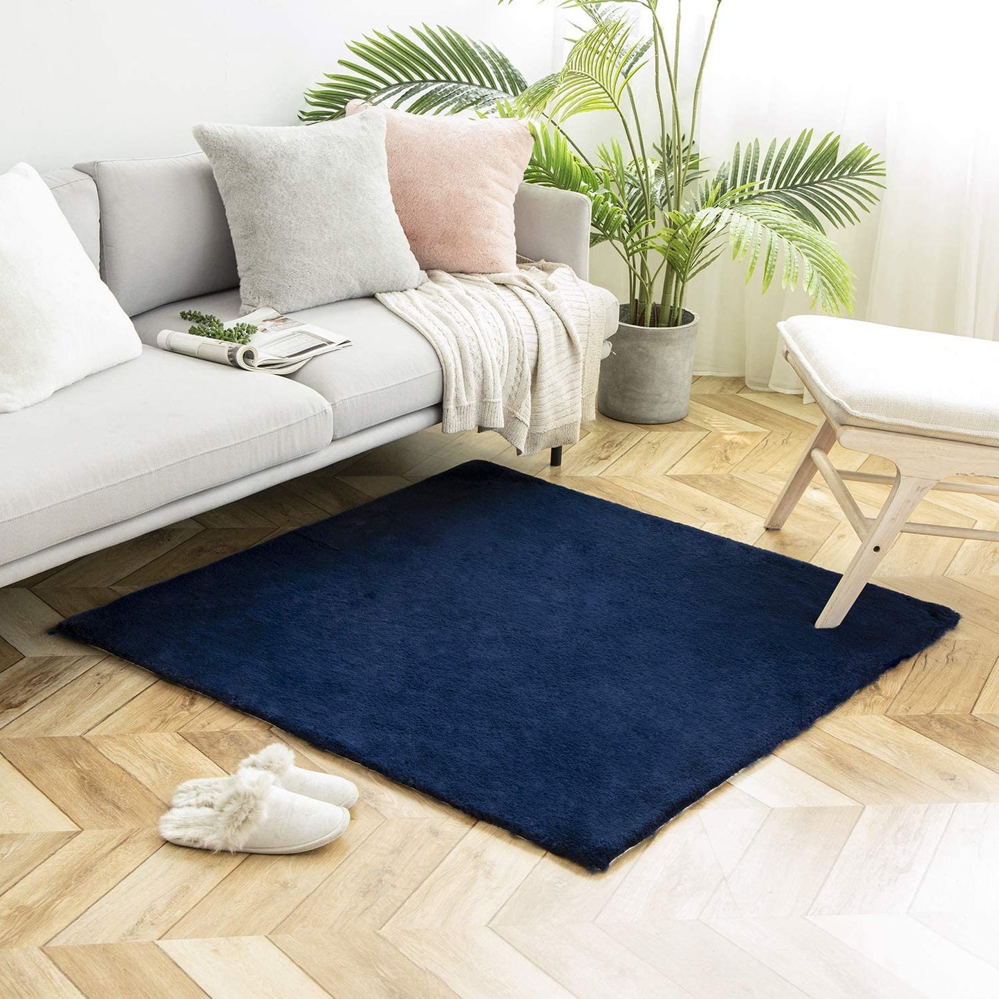 Ultra Soft Faux Rabbit Fur Rug, 2 x 3 Feet