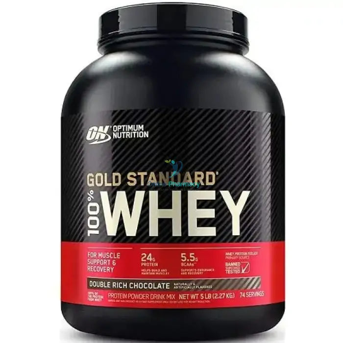 On 2ib Gold Standard Whey Protein Powder - Double Choc 908g