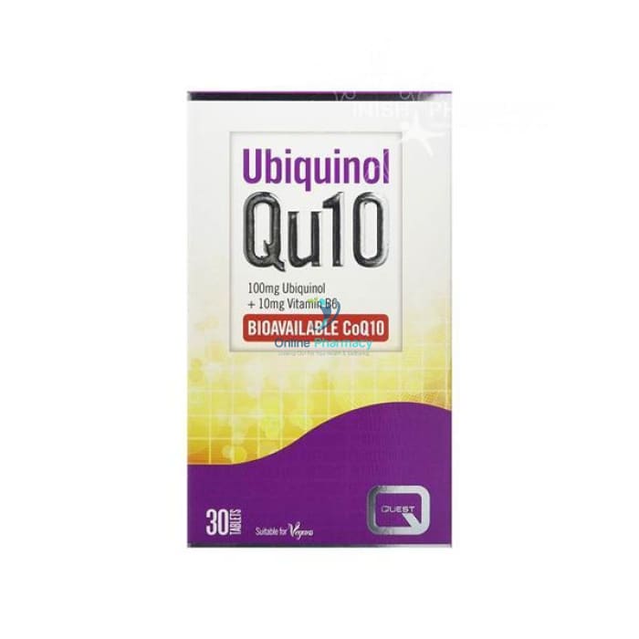 Quest Ubiquinol Qu10 100mg 10mg Vitamin B6 Bioavailable CoQ10 - 30 Pack