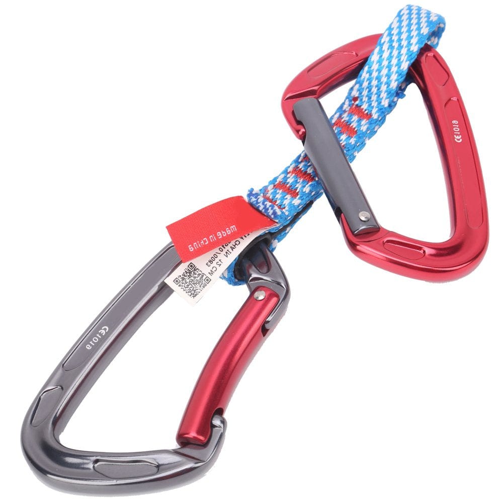 Quickdraw Set, Straight Bent Gate Carabiner High Strength Wear Resistance Break Resistance for Rock Climbing