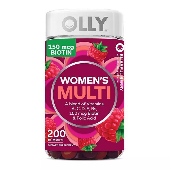 OLLY Women's Multivitamin Gummies, Health & Immune Support, Berry (200 ct.)