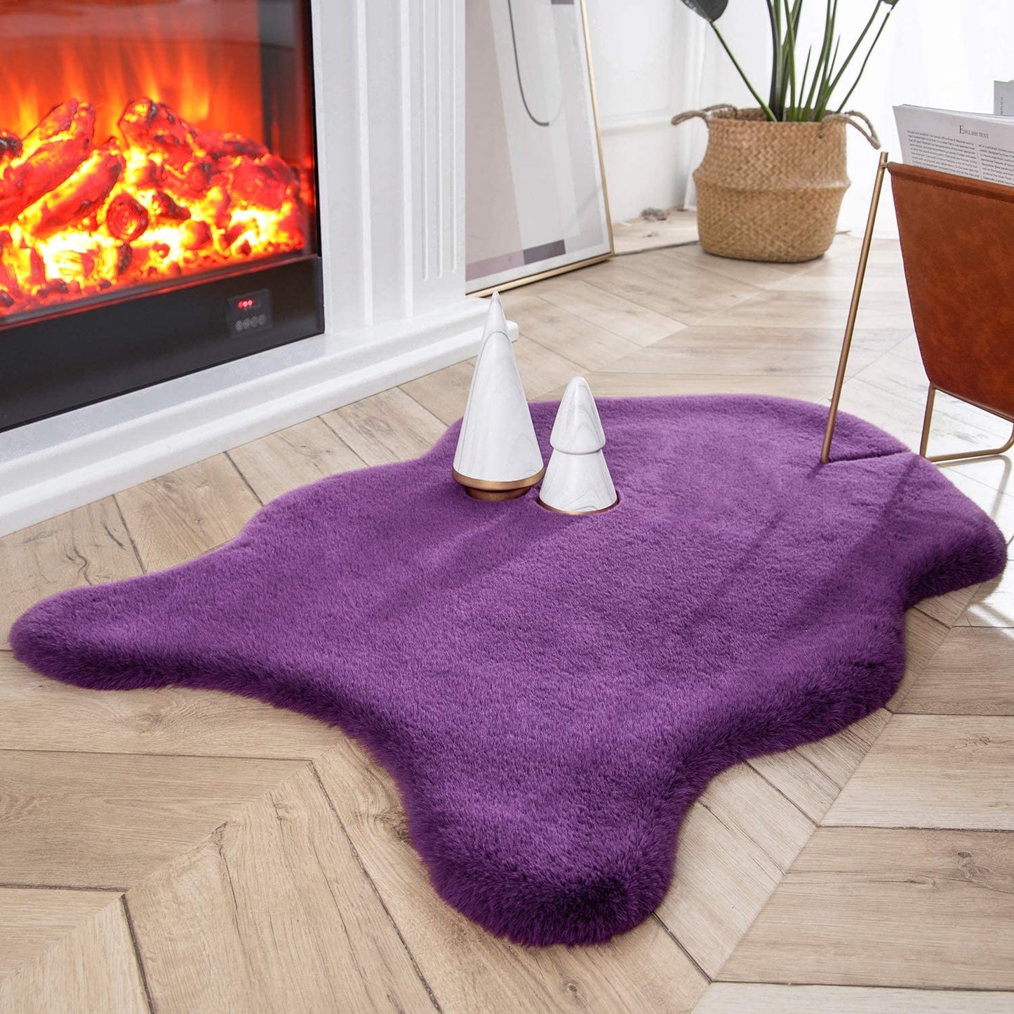 Ultra Soft Faux Rabbit Fur Rug, 2 x 3 Feet