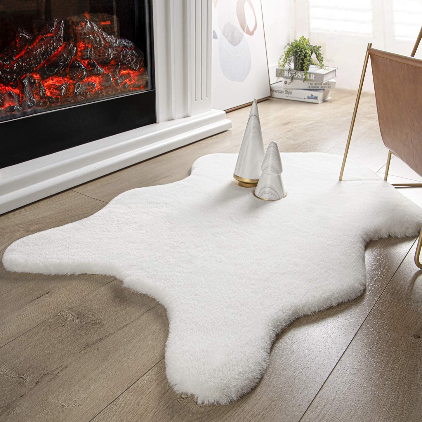 Ultra Soft Faux Rabbit Fur Rug, 2 x 3 Feet