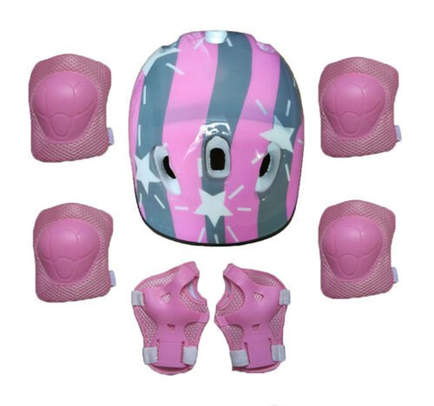 SAYOO 7PCS Toddler Girls Boys Protect Helmet Knee Elbow Wrist Pad Sets for Cycling Skate Bike