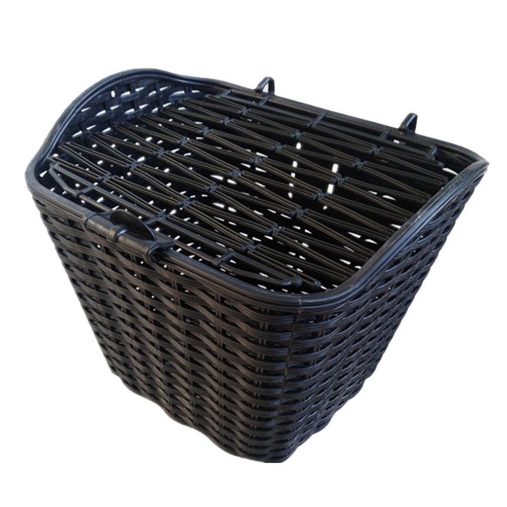 Hemoton Plastic Rainproof Waterproof Basket with Cover Electric Car Large Capacity Bike Basket Outdoor Accessory (Black)