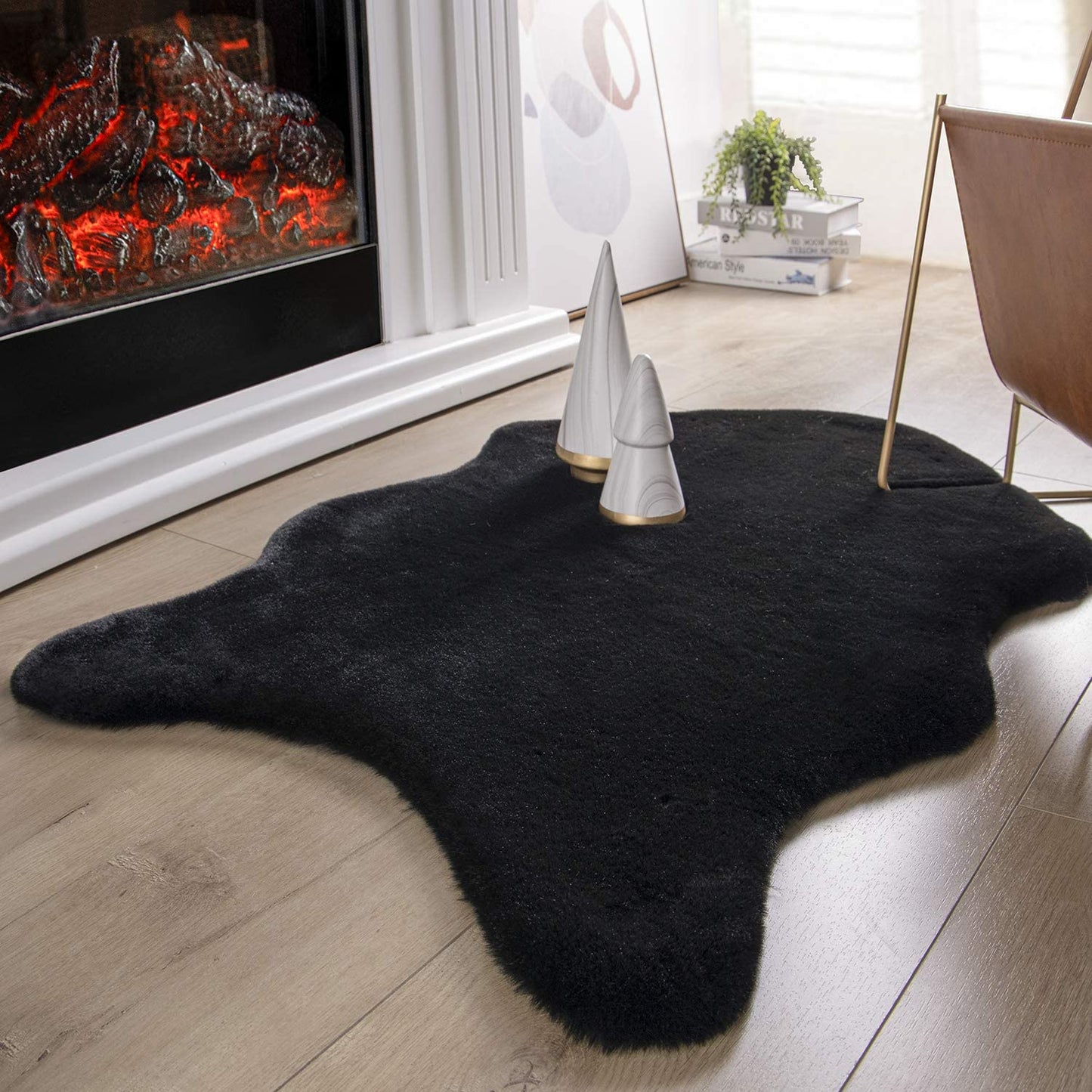 Ultra Soft Faux Rabbit Fur Rug, 2 x 3 Feet