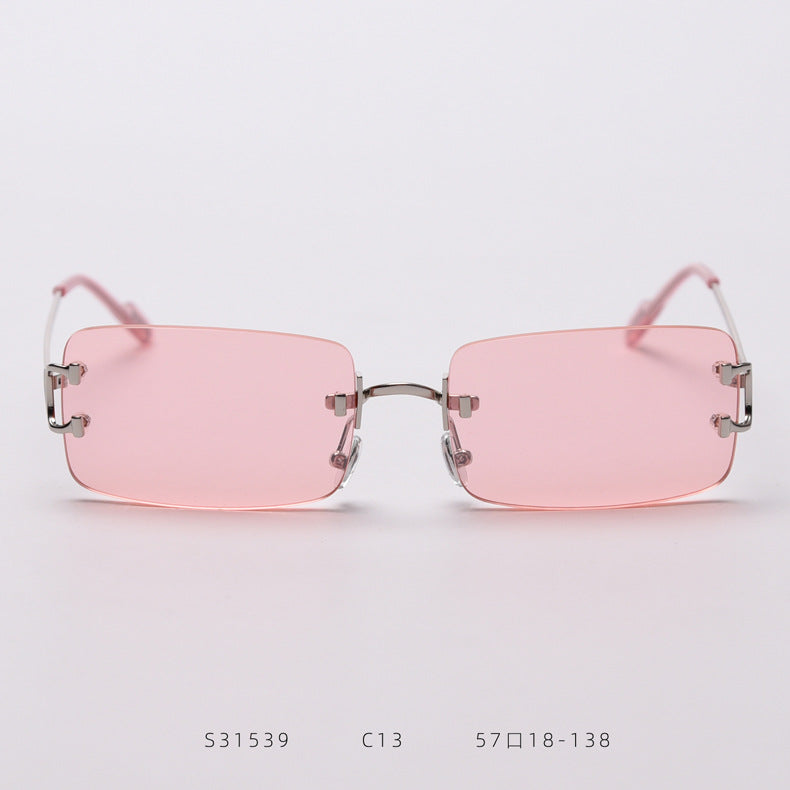 Rimless cut edge sunglasses - Blue Force Sports