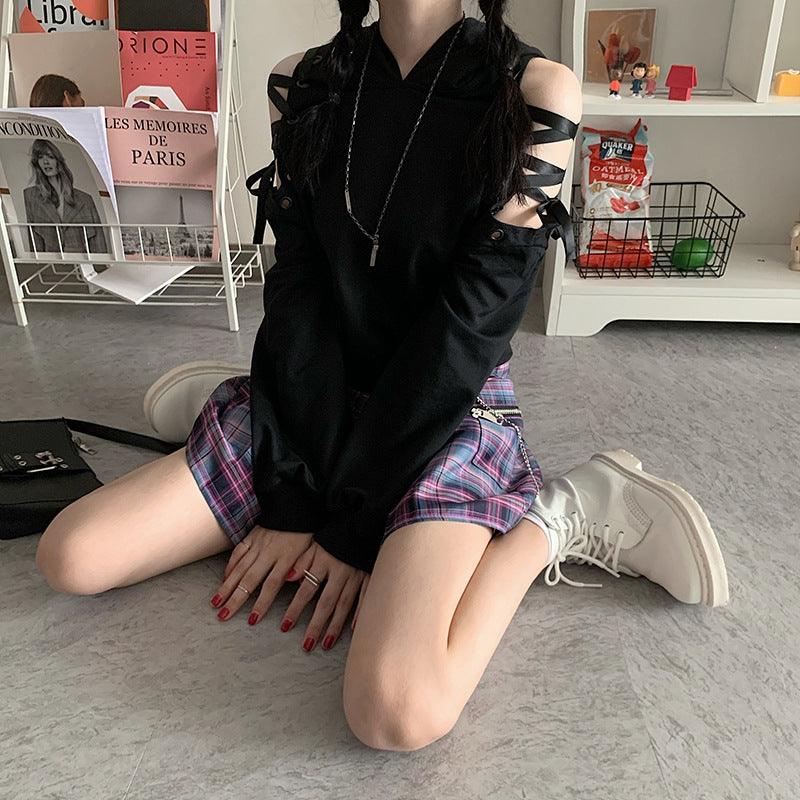 Hooded Sweatshirt Women's Autumn Long Sleeve Top - Blue Force Sports