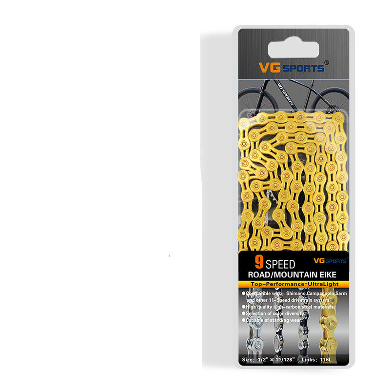 Road Bike Chain Golden Colorful Hollow Variable Speed Chain - Blue Force Sports