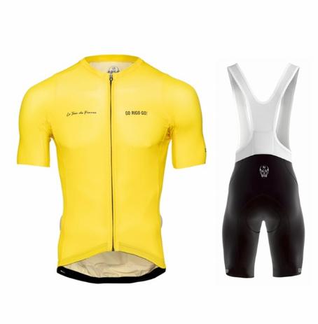 Men's Short-sleeved Cycling Jersey Suspenders Suit - Blue Force Sports