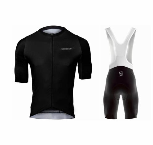 Men's Short-sleeved Cycling Jersey Suspenders Suit - Blue Force Sports