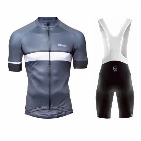 Men's Short-sleeved Cycling Jersey Suspenders Suit - Blue Force Sports