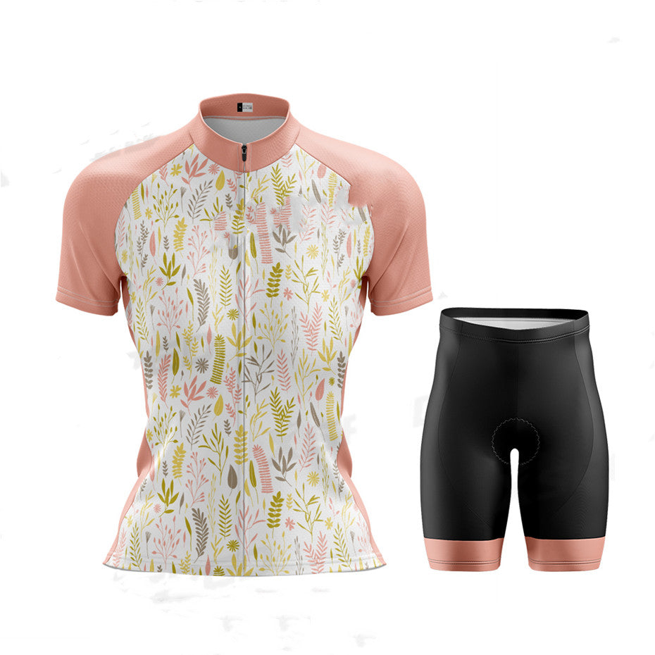 Fashion Ladies Cycling Jersey Women's Sweatshirt Suit Short Sleeve - Blue Force Sports