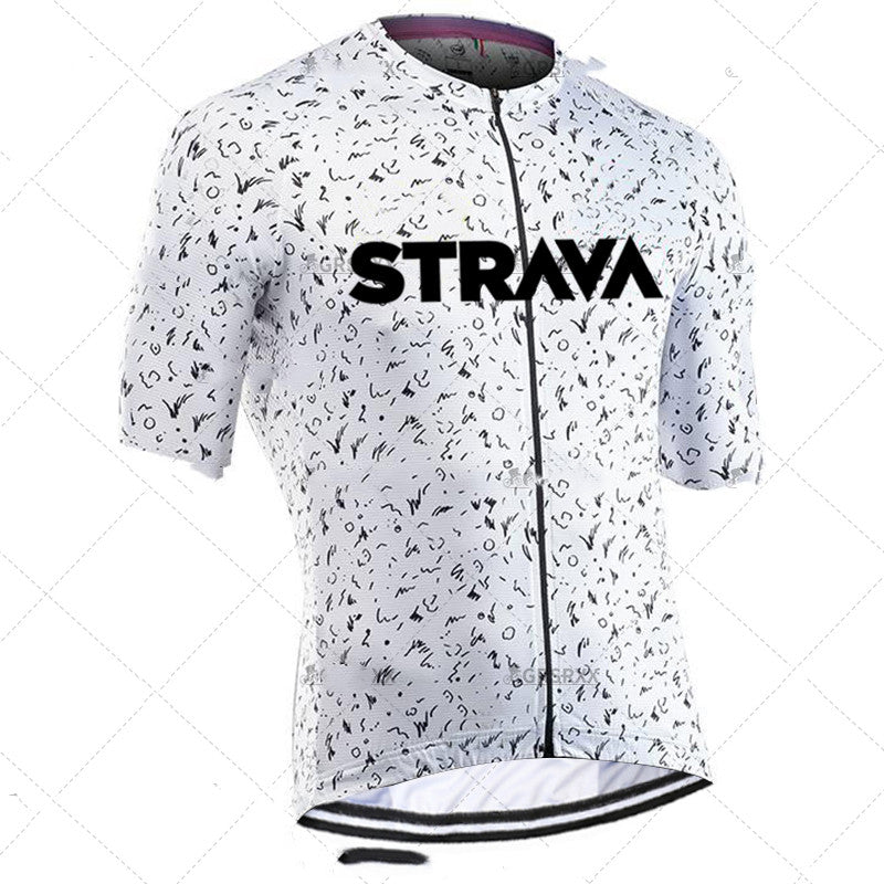 Cross-border Team Version Summer Cycling Jersey Men's Stretch High Neck Short-sleeved Shirt NW Outdoor Road Cycling Jersey - Blue Force Sports