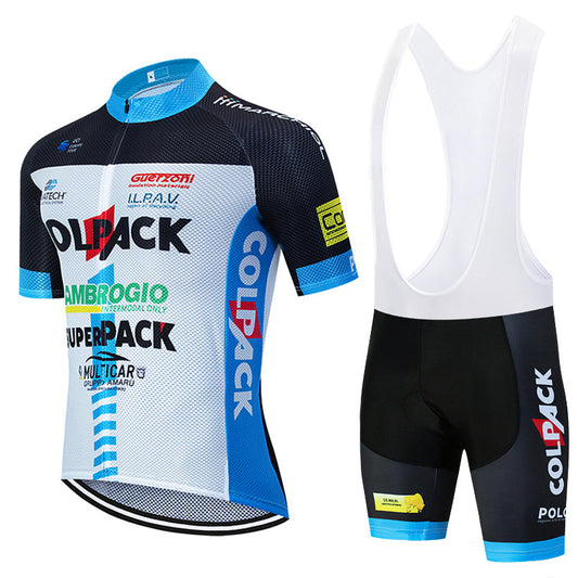 Short-sleeved Bib Cycling Jersey Suit - Blue Force Sports