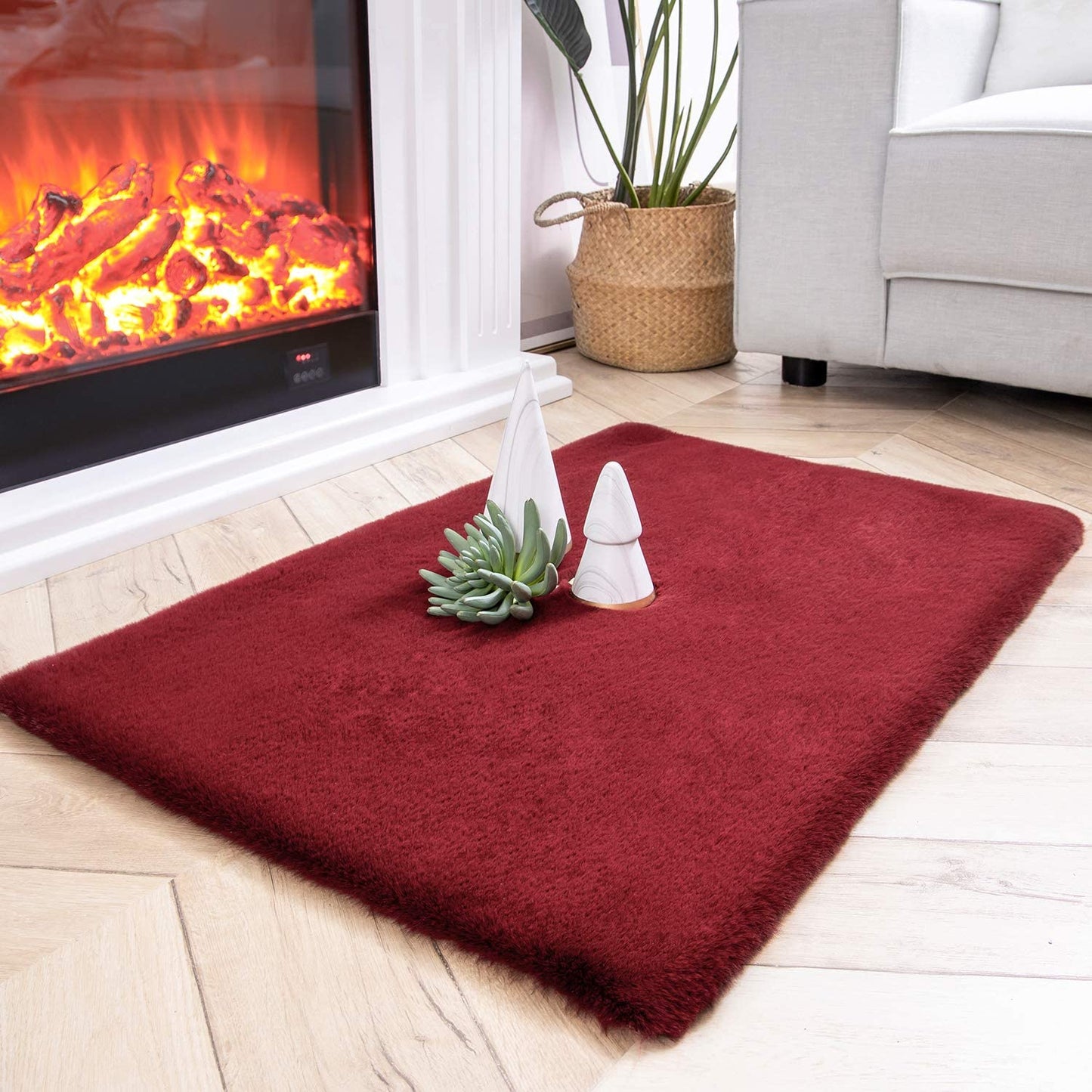 Ultra Soft Faux Rabbit Fur Rug, 2 x 3 Feet