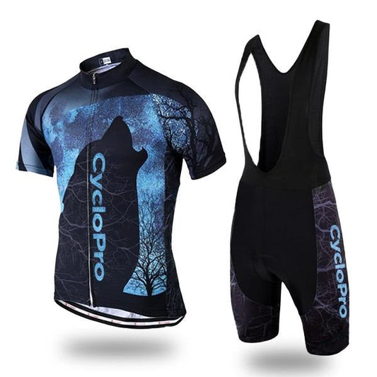 Summer Short Sleeve Bib Jersey Set Mountain Bike Road Team - Blue Force Sports