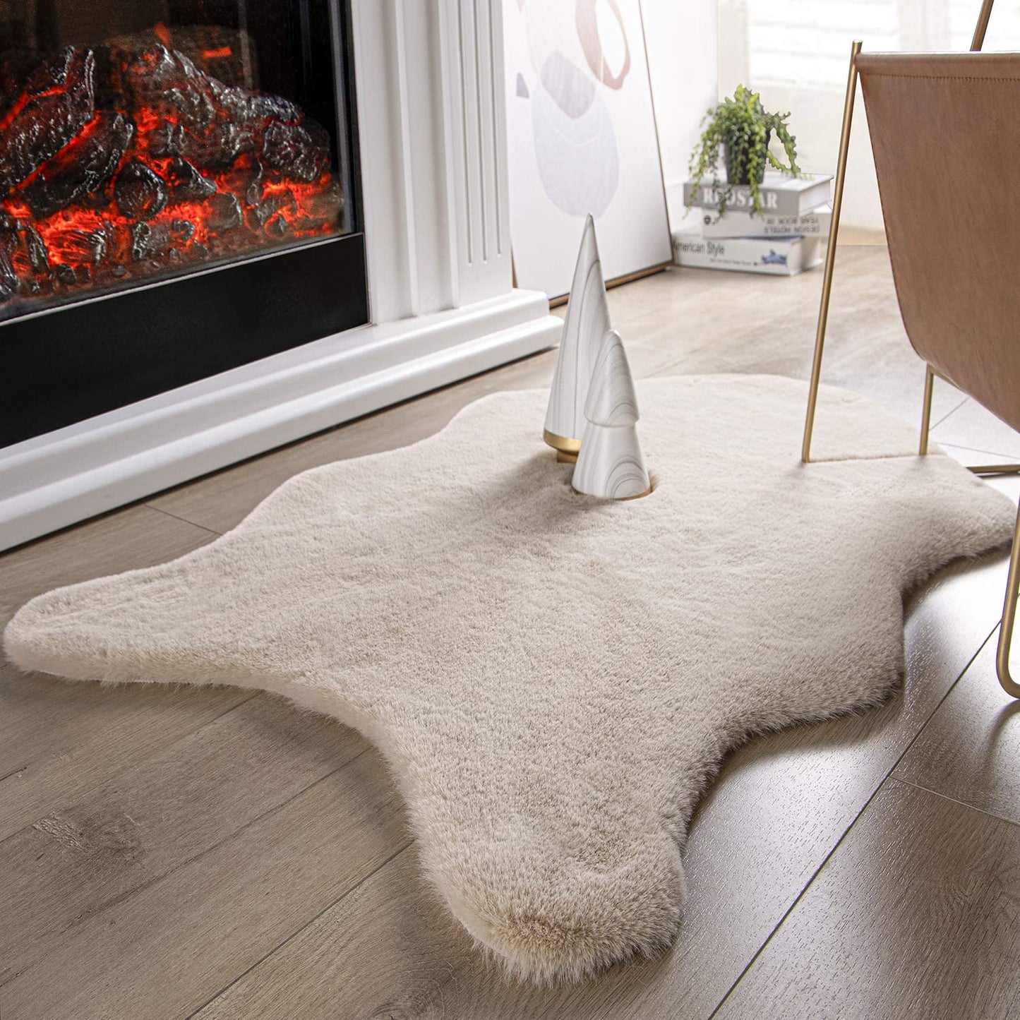 Ultra Soft Faux Rabbit Fur Rug, 2 x 3 Feet