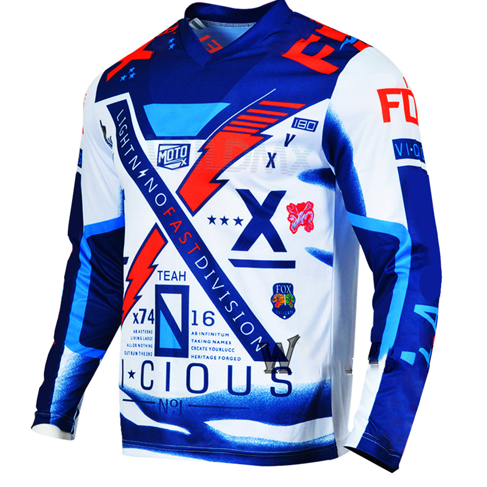 Short Sleeved Cycling Jersey Suit Summer Road Bike Cycling Shirt Mens Breathable - Blue Force Sports