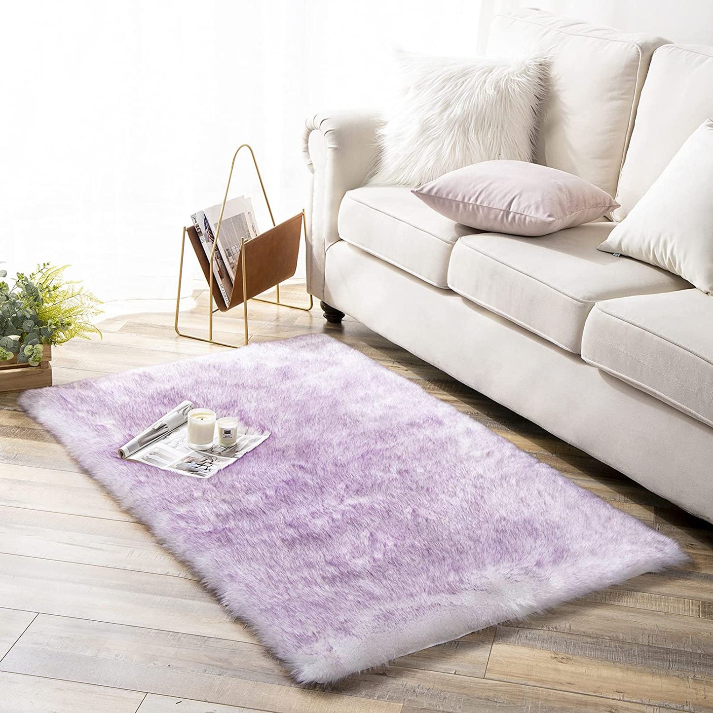 Ultra Soft Faux Rabbit Fur Rug, 2 x 3 Feet