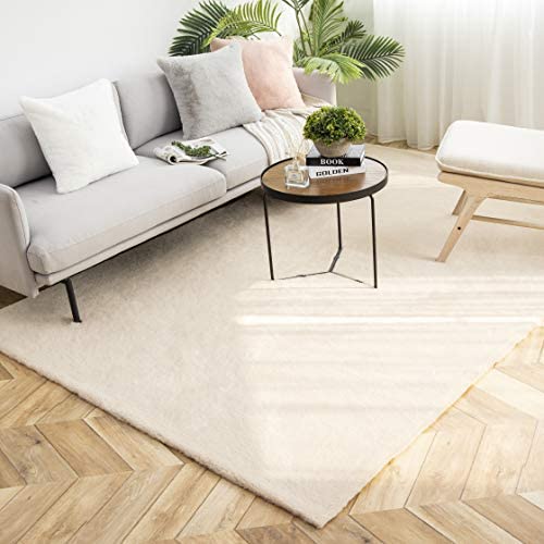 Ultra Soft Faux Rabbit Fur Rug, 2 x 3 Feet