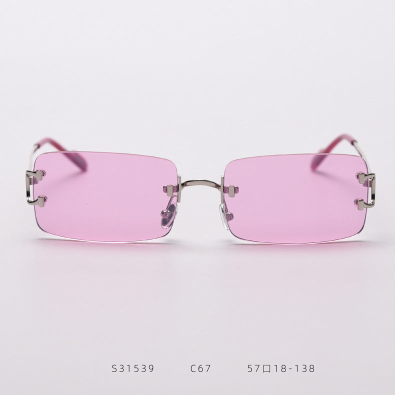 Rimless cut edge sunglasses - Blue Force Sports