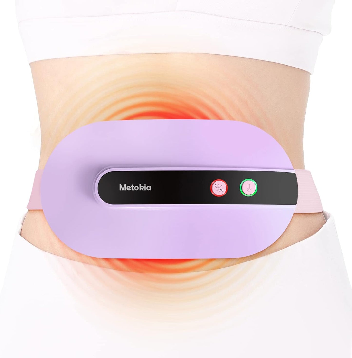 Portable Cordless Heating Pad, Electric Waist Belt Device, Heating Pad for Back Pain with 3 Modes, Portable Electric Fast Heating Belly Wrap Belt for Women and Girl(Purple)